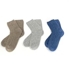 Socks Women Women Custom Cable Knit Thick Winter Knitted Warm Ankle-length 100% Cashmere Socks For Women