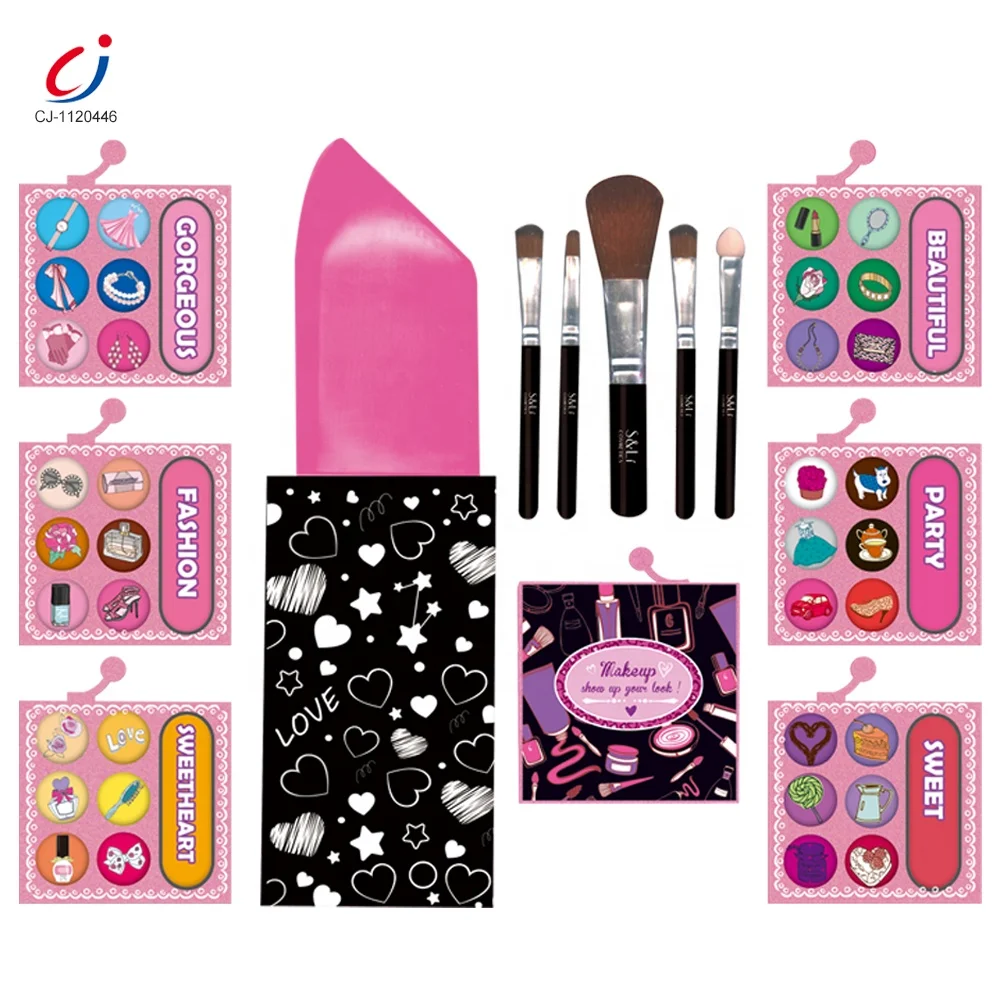Trending hot sale kids pretend play girl pretend make-up toys lipstick shaped makeup set kit make up set toys for kids
