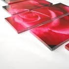 Picture Wall Picture Art Hot Sell Painting 5 Panels Red Rose Picture Wood Frame Canvas Wall Art For Home Decor
