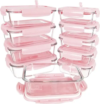 ODM / OEM Home Storage Glass Food Storage Containers with Lids Portable Lunch Box For School Picnics