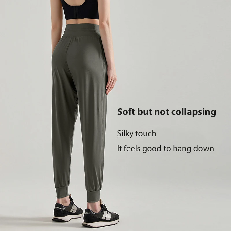 Vendors Breathable Quick Drying Binding Leg Drawstring High Waist Fitness Women Sports Leggings Custom Loose Yoga Pant