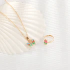 Fashion Zinc Alloy Enameled Butterfly Kids Costume Jewelry Set