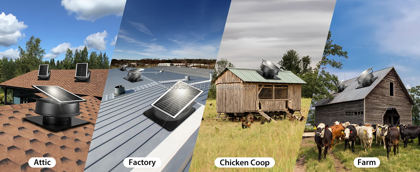 Solar Axial Flow Fan, 40W, Roof - detail 12