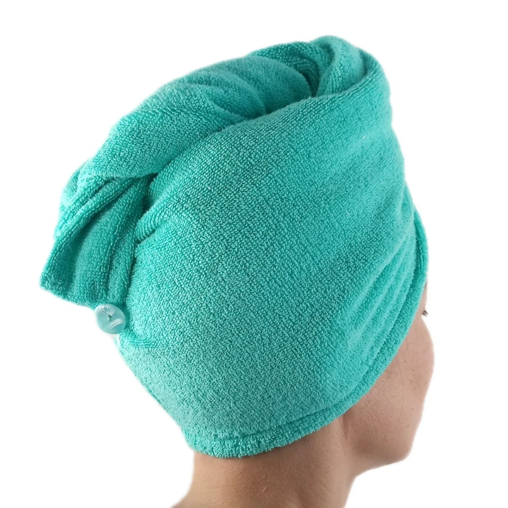 wholesale soft absorbent cotton hair turban wrap hair drying towel