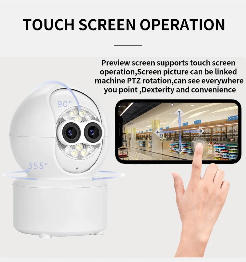 5X zoom ICsee Indoor 4MP PTZ Network Camera cctv Dual Lens 5x Zoom Wireless Baby IP Cameras Wifi 5X zoom Dual Lens Baby camera