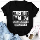 Shirt 2021 New Style Half Hood Half Holy Casual Letter T Shirt Wholesale