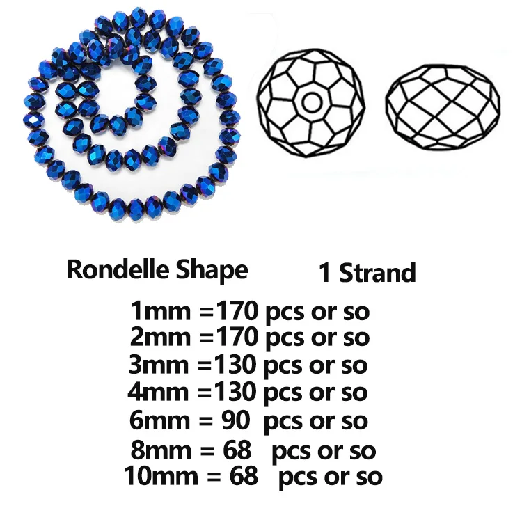 5 Colors 3/4/6/8mm Natural Rondelle Crystal Beads Faceted Lampwork