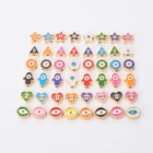 Cute Charms Accessories Heart Star Hamsa Turkish Greek Evil Eye Enamel Beads For DIY Jewelry Making