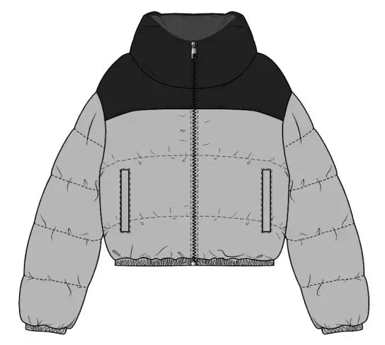 Short down jacket with winter zipper girl clothes beautiful jacket  pocket design