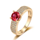 Ring Trendy Jewelry Ring Gold Plated Vintage Woman Wedding Ring Luxury Ruby Gemstone Ring