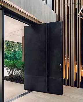 ALUFRONT High End Modern Secure Commercial Waterproof Minimalist Exterior Front Entry Doors for Villa and Apartment