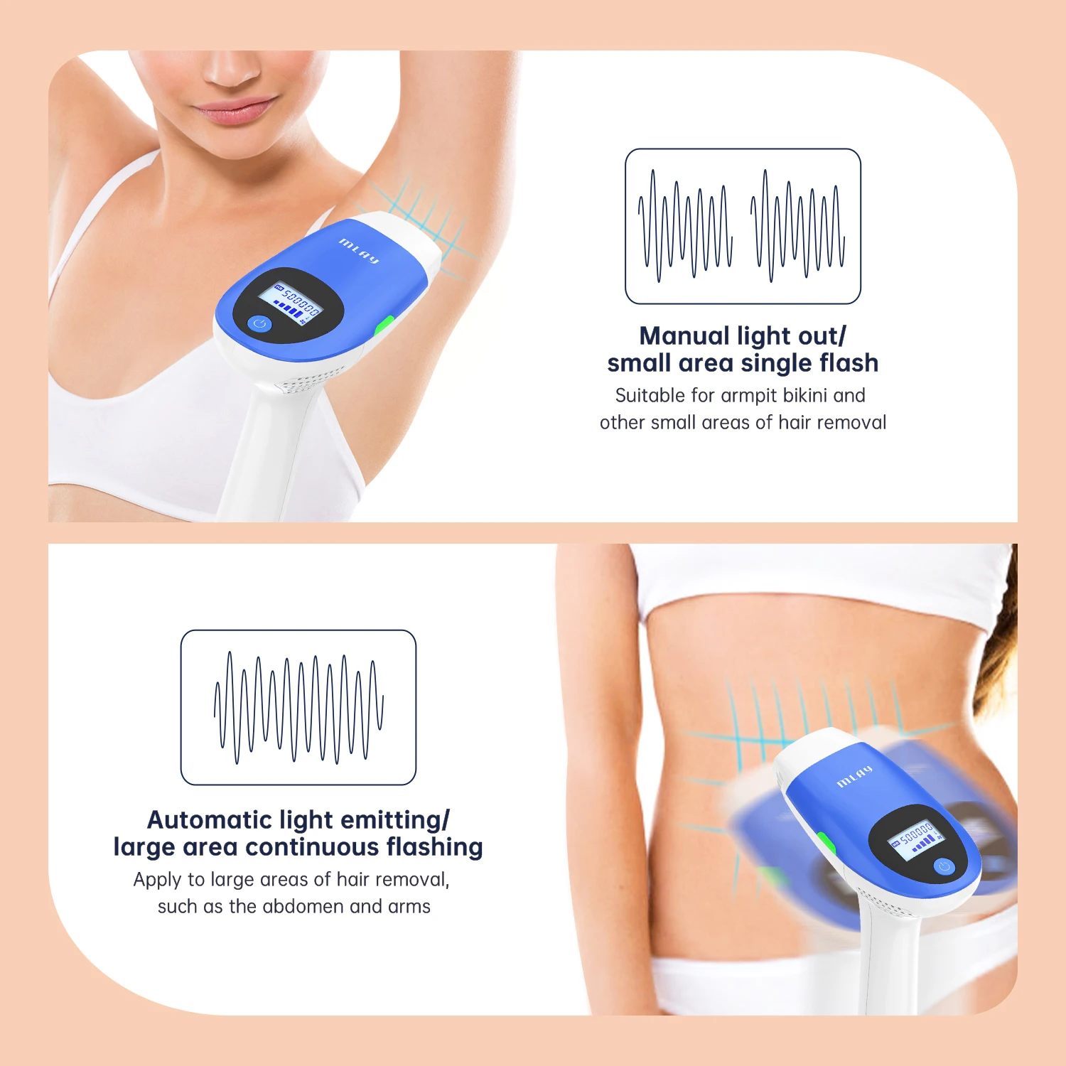 MLAY TOP product T3 laser hair removal instrument can replace the lamp head quartz lamp tube high energy hair removal instrument