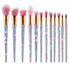 Makeup Make Up Set 12pcs Custom Logo Bling Make Up Brushes Rhinestone Synthetic Diamond Glitter Sparkle Makeup Brush Set