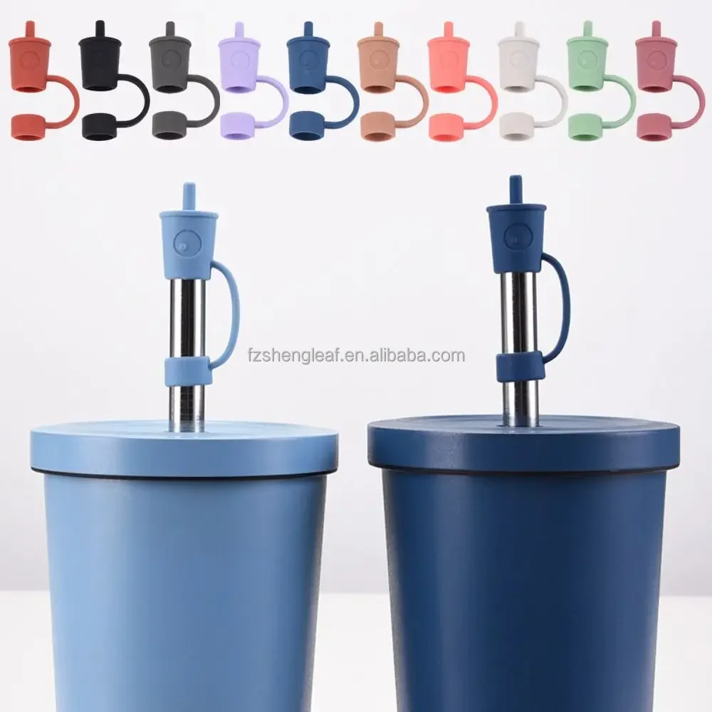 product silicone straw tips cover topper charms dust proof reusable for tumbler drinking bar accessories straw cover caps protectors-7