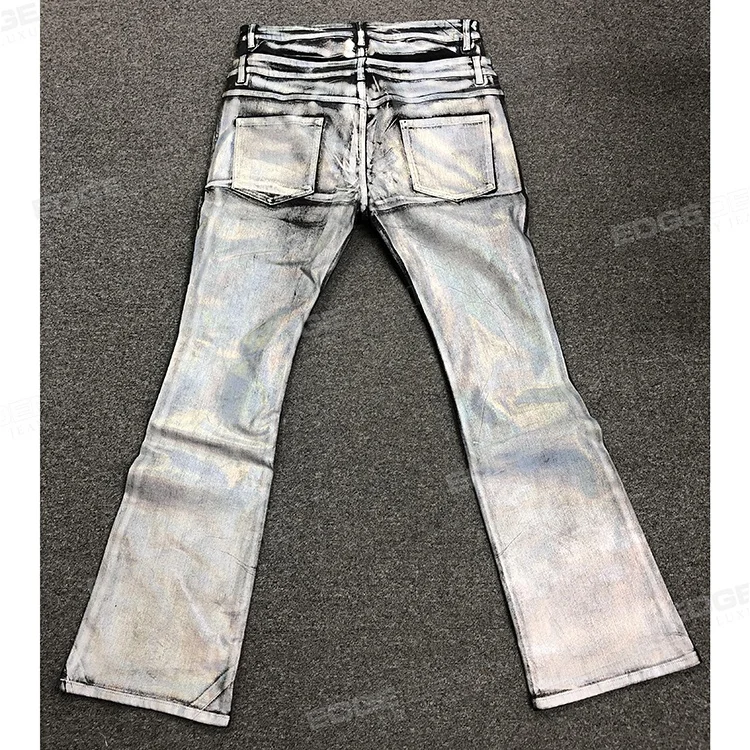 Edge Denim Custom Jeans Manufacturers Design Distress Wax Flare Fit