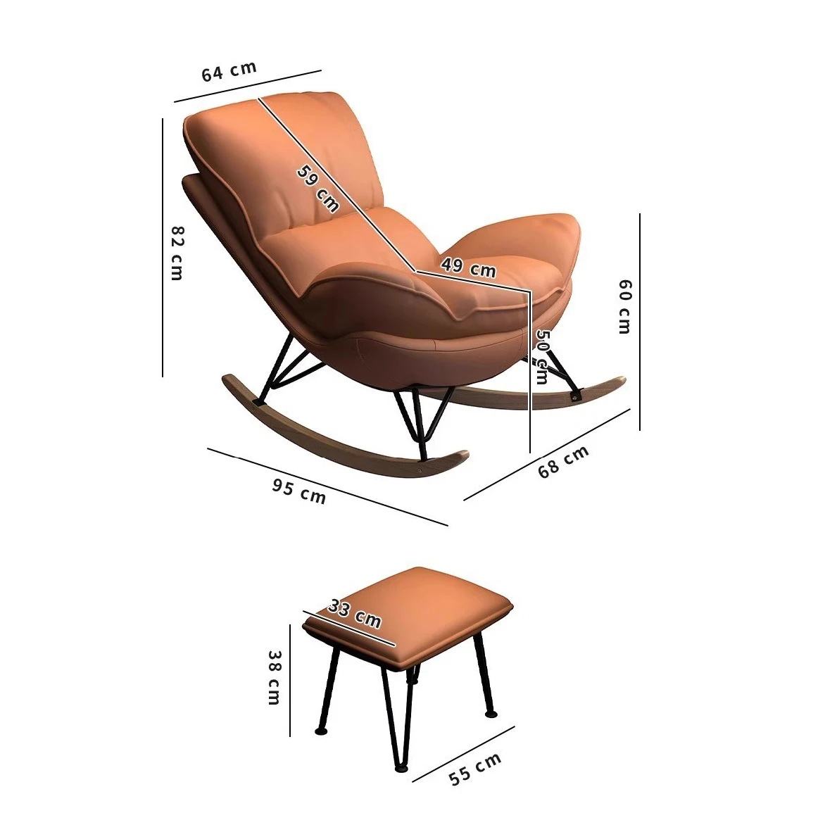 Light Luxury Rocking Chair Recliner Balcony Home Leisure Chair Adult Lazy Sofa Sleeping Reclining Snail Chair