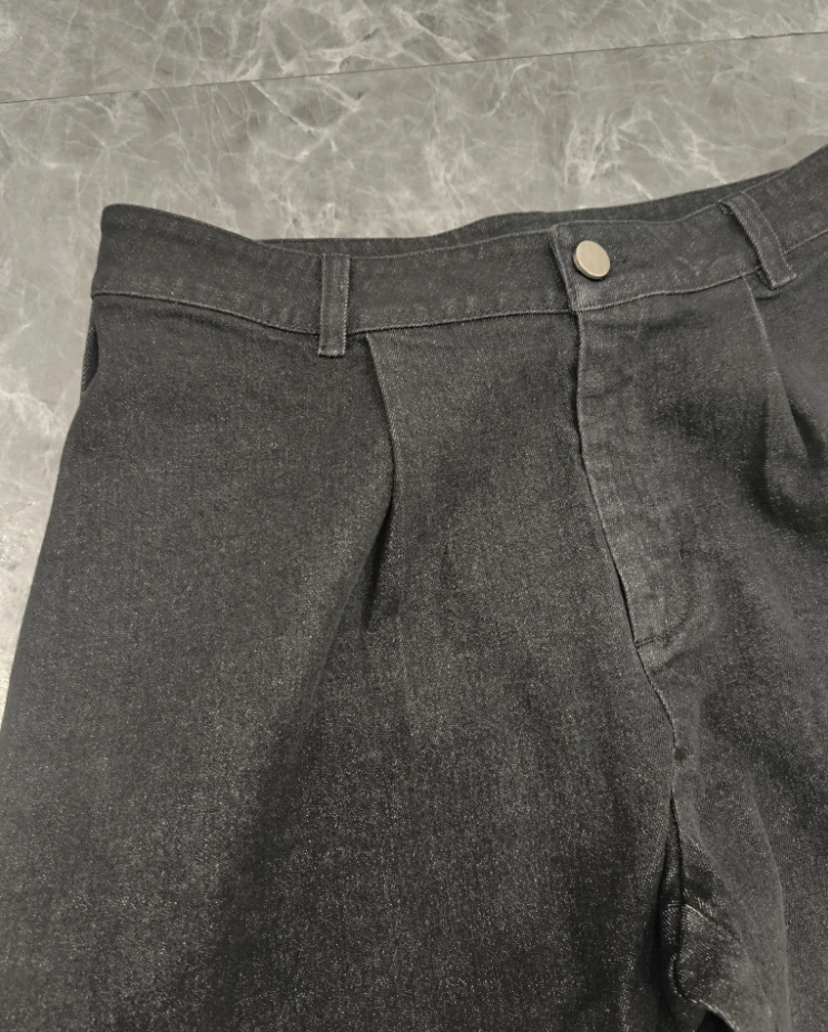 product custom man selvedge straight jeans manufacturer customise 100 cotton 155 oz jet black summer woven denim jeans factories-6