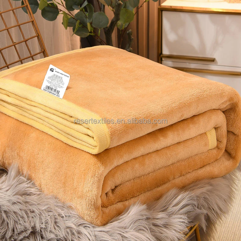 100% Polyester Ultra Soft Flannel Fleece Plush Throw Blanket Solid Pattern Knitted Decorative Throw for Home Bed Sofa for Fall
