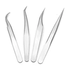 Eyelash Professional High Quality 4pcs Stainless Steel Eye Lash Extension Tweezers Volume Eyelash Extension Tweezer Set