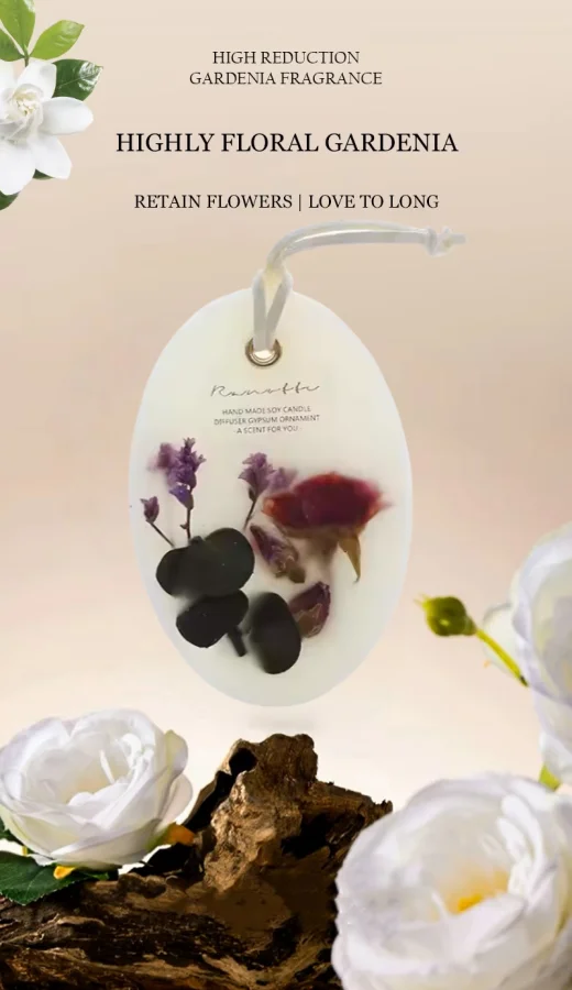 eco friendly oem odm hanging scented flower wax block custom handmade aroma wax tablet with natural fragrance for closet drawer car and home decoration-1