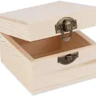 Wooden Gift Box Wholesale Small Unfinished Wooden Gift Box Wooden Ring Box Craft Box With Hinged Lid For Jewelry