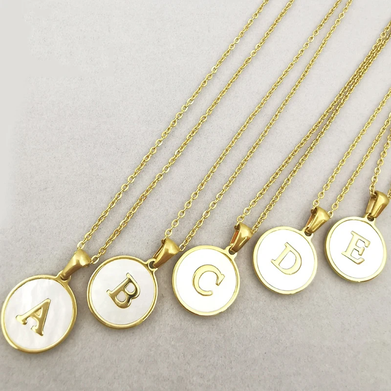Eico Shell Pendant Jewelry Gold Initial 