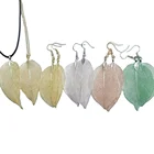 Earring Filigree Long Leaf Pendant Dangle Necklace And Earring Jewelry Set Fashion Gifts For Women Girls