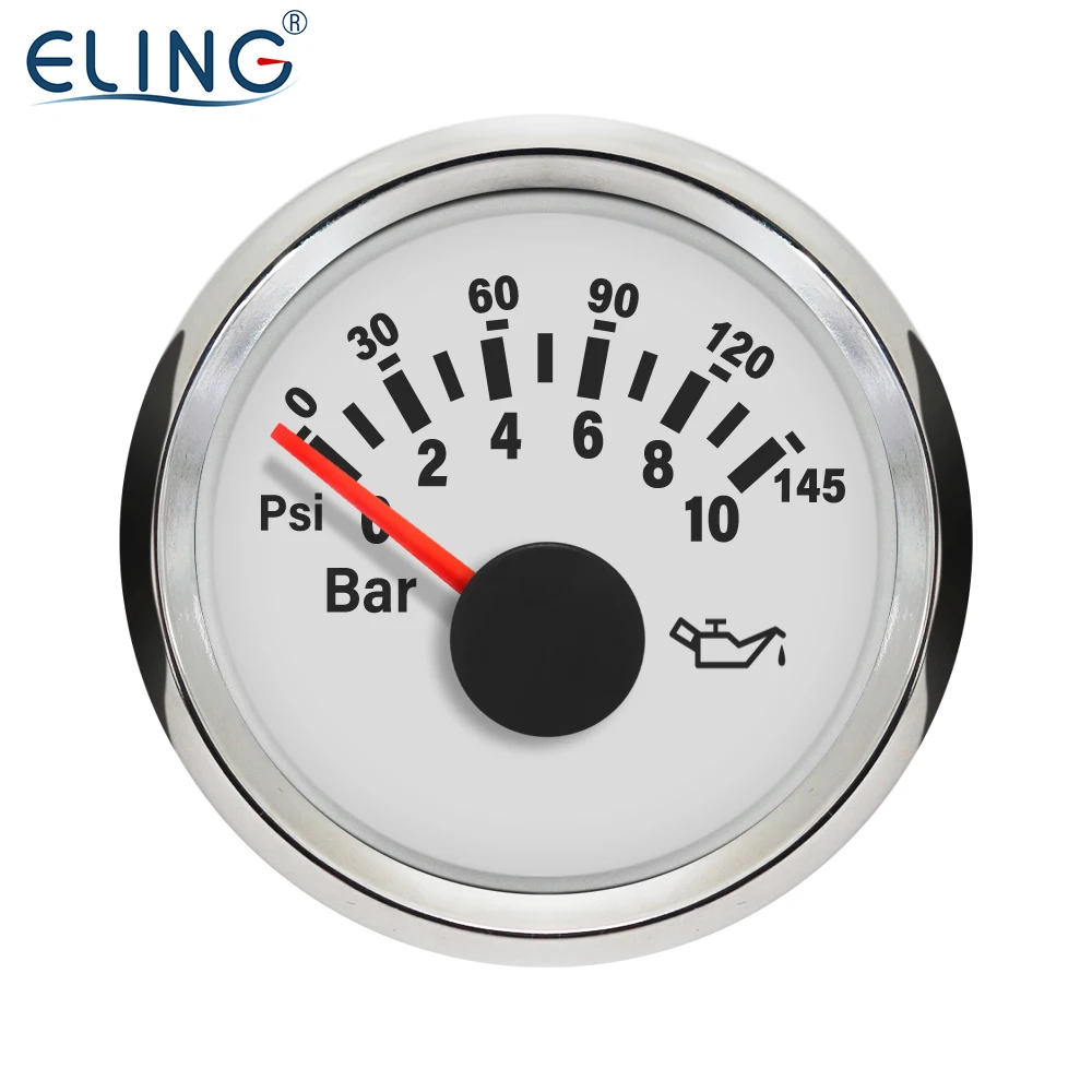 2 ELING Digital Oil Pressure Gauge Meter 0-10bar with Backlight 52mm
