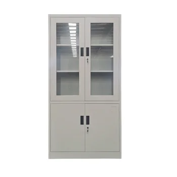 Steel cabinet with Glass door Steel Filing furniture Storage cabinet