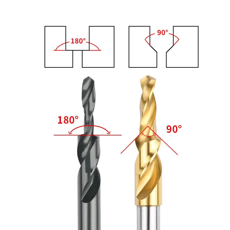 2 Step Tungsten Steel Coated Cobalt HSS M3-M12 Drill Bits 90/180 Degree Countersink Chamfer for Metal Drilling factory