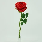 Real Artificial Flowers For Weddings Hot Sale 34cm Single Red Rose Artificial Real Touch Rose Flowers For Wedding