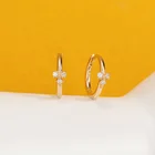 Diamond Earrings Earrings Gemnel Fashion Sterling Silver 18k Gold Classic Single Diamond Huggie Hoop Earrings