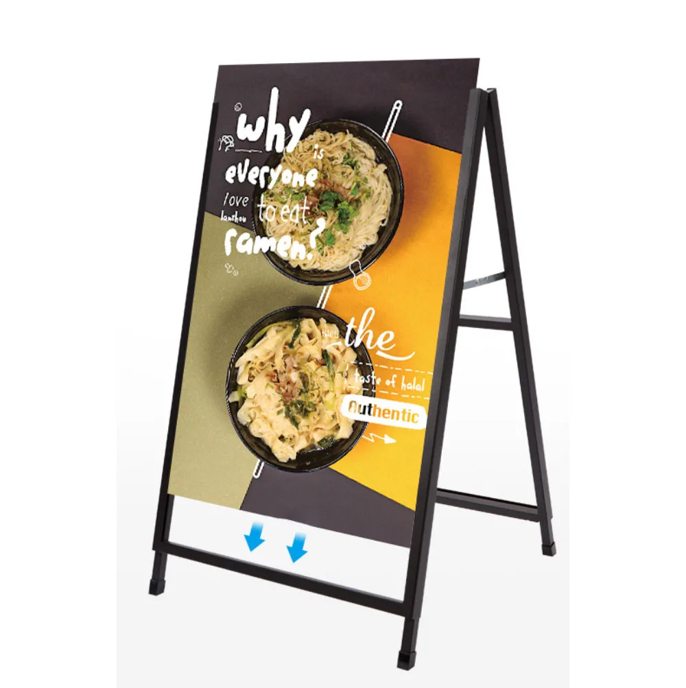 Outdoor windproof iron foldable double-sided poster advertising display stand