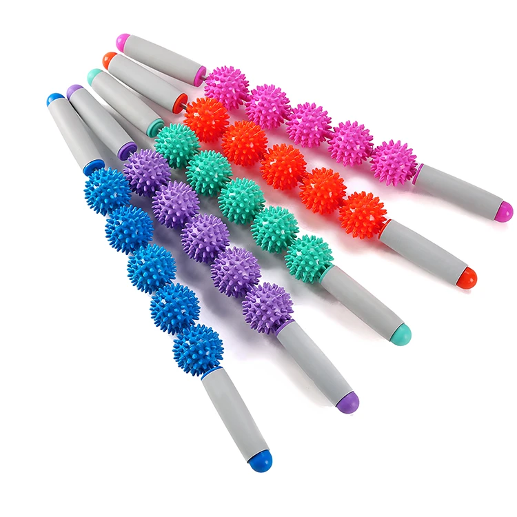Palo de masaje para Yoga,rodillo muscular relajante,5 bola Palo de masaje para Yoga,rodillo muscular relajante,5 bola