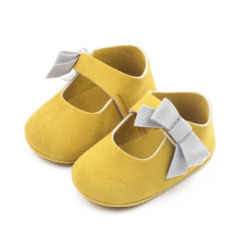 Baby Girls Solid Color Bow Line with 0-1 Year Old Infants Soft Soled Princess Walking Shoes supplier