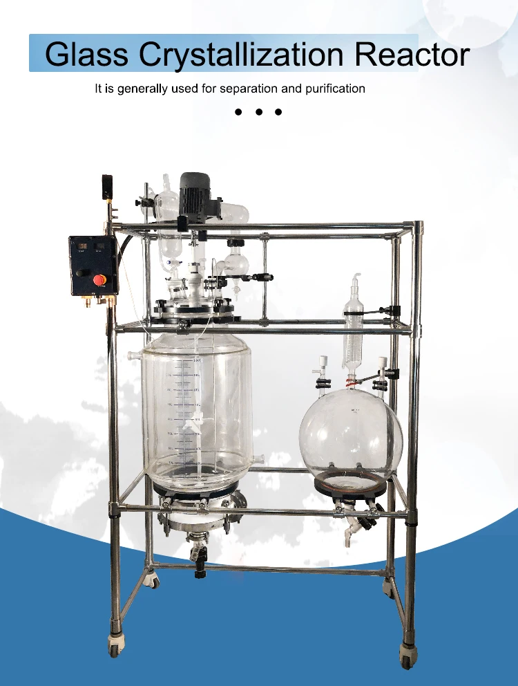 Lanphan Professional Lab Glass Crystallization Filter Reactor 5-100L for Separation and Purification