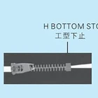 Machine Zipper KKK Latest Wholesale H Bottom Stop Machine Fix H Type Bottom Stop Onto Metal Zipper With Gapping.