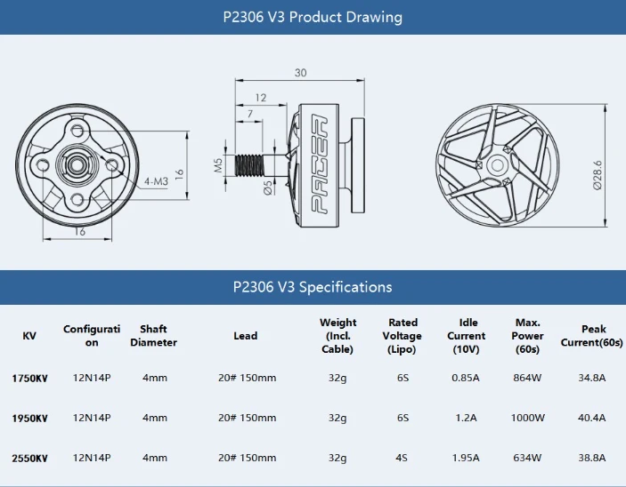 T-HOBBY PACER V2 P2306 KV2550 Brushless Motor for FPV Racing Drone High Thrust, Low Noise, Long Lifespan H0fa87ca896df465a935d61b1c34de92dG