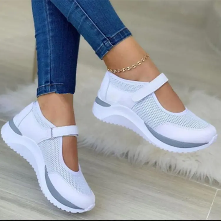 2023 White Sneakers Women Shoes Casual Platform Mesh Breathable Vulcanized Shoes Ladies Outdoor Walking Footwear Chaussure Femme