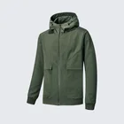 Jacket Custom Full Zip Multi Pocket Quick Drying 100% Polyester Solid Color Windbreaker Jacket