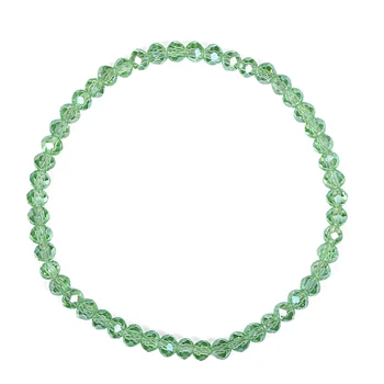 4mm Briolette Crystal Faceted Rondelle Beads Bracelets Strand Elastic Beaded Bracelet Slip-on Stretch Bangle Glass Beads Jewelry