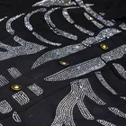 New Design Men Strech Denim Jacket With High Quality Rhinestone Skeleton Pattern Pressed Jacket