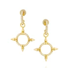 Zirconia Earrings For Zirconia Jewelry Minimalist Drip Cross Earring For Women In Sterling Silver