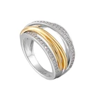 Ring Trendy Fashion Jewelry 925 Sterling Silver Gold Plated Irregular Design Ring For Women