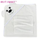 Embroidered Towel Bamboo Baby Washcloth Embroidered Bamboo Fiber Hooded Baby Bath Towel With Washcloth