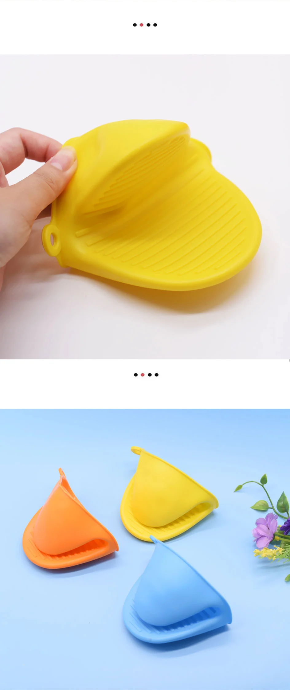 product cooking baking kitchen gadget microwave oven silicone printed heat resistant oven mitts anti scalding pot lid holders sets bowl-7