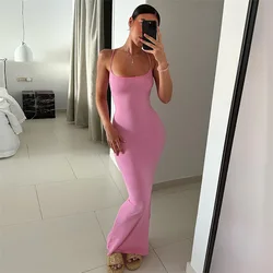 2023 luxury branded news lounge wear women s clothing dupe hot pink prom elegant maxi slip dress ladies
