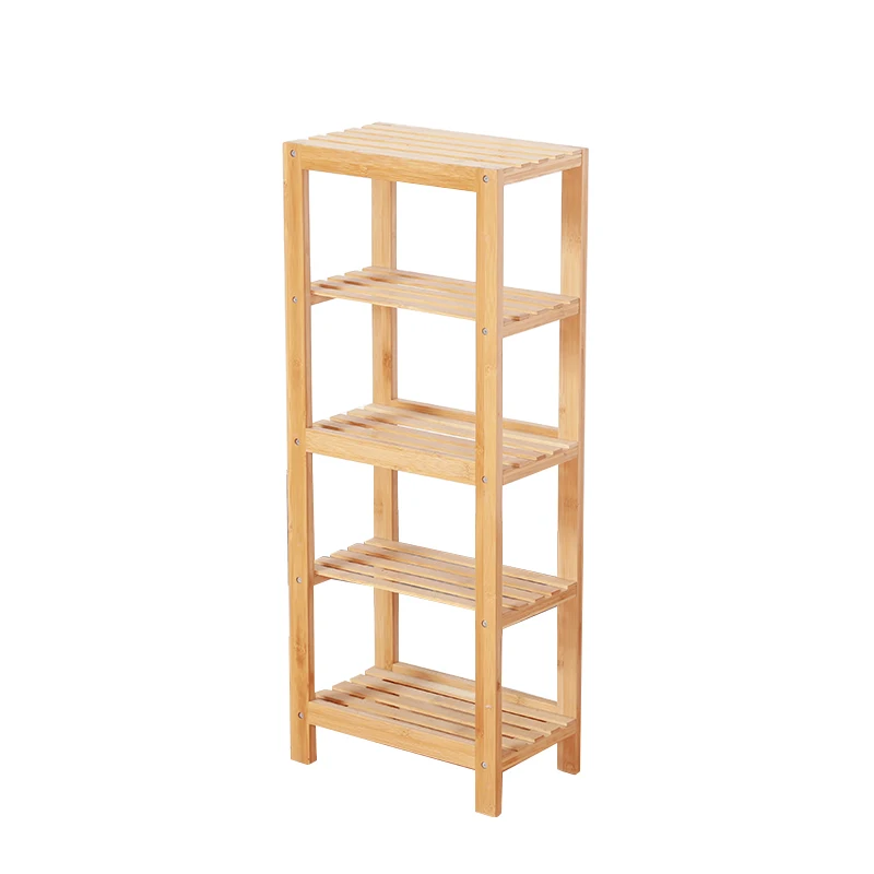 Wholesale Widely Use Moveable Design 4 Tiers 100% Bamboo Shelf For Home Office Bathroom Kitchen Living Room