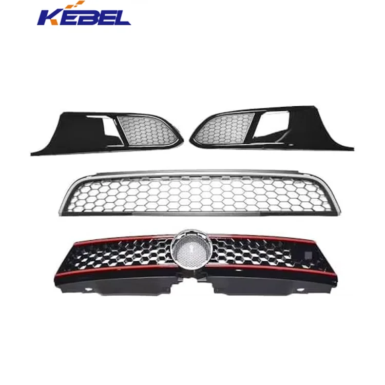 KEBEL New ABS Plastic Black Painted Honeycomb-Style Front Bumper Upper Lower Grille for VW Jetta 2011-2011 Mk6 supplier