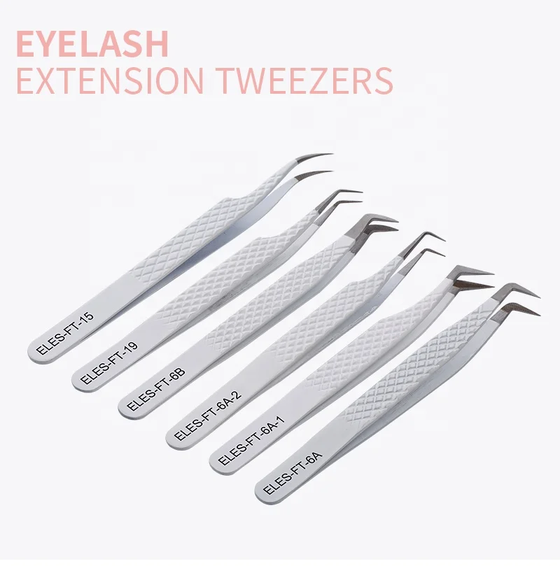 Korean Stainless Steel Eyelash Extension Tweezers With Private Label Custom Logo Lash Tweezers 2046